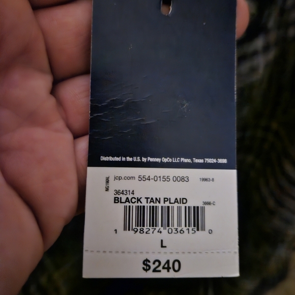 Stafford Mens New  Grey Black Plaid  Wool Blend Overcoat - Picture 7 of 10